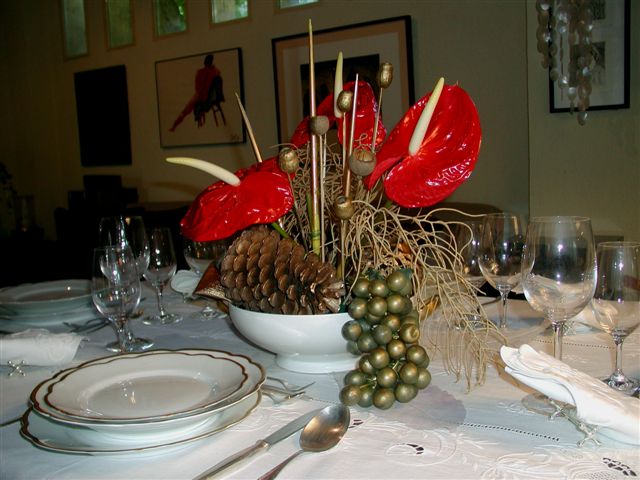 adorno mesa cl&aacute;sica de Navidad