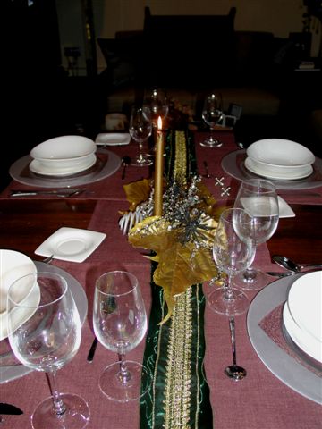 adornar mesa de Navidad