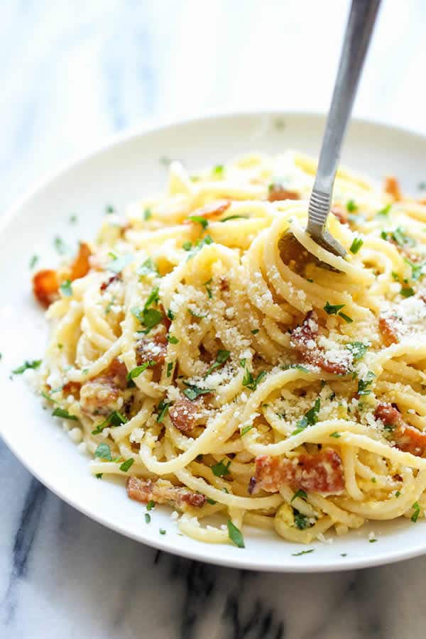 Recetas fáciles de espagueti: carbonara
