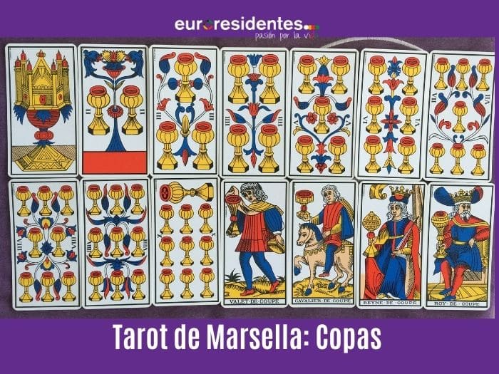 55- Arcanos Menores Tarot Marsella: Copas de
