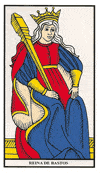 Tarot Marsella: Reina Bastos