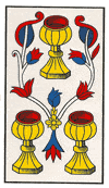 Tarot Marsella: Tres de Copas 