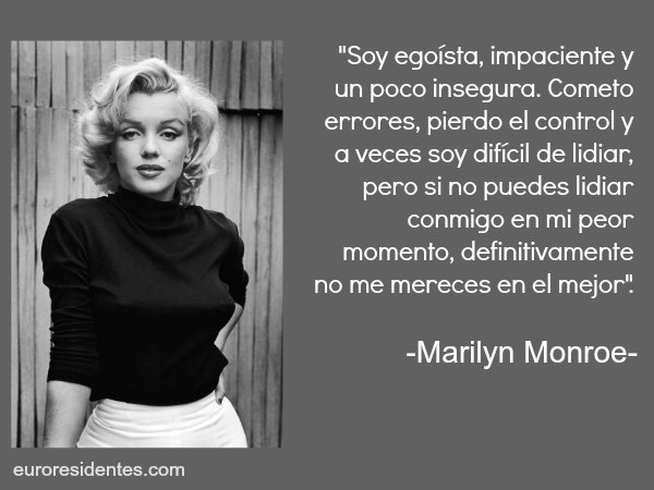 Resultado de imagen de Frases Marilyn Monroe