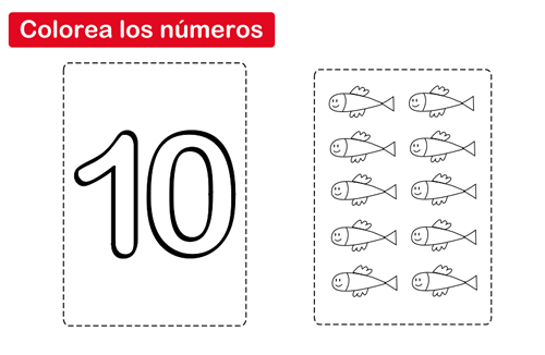colorear el número 10