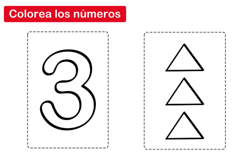 colorear el número 3