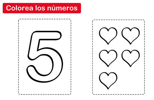 colorear el número 5