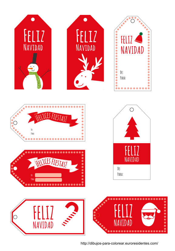 Etiquetas de Navidad para imprimir