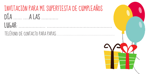 tarjetas de invitacion de cumpleaños