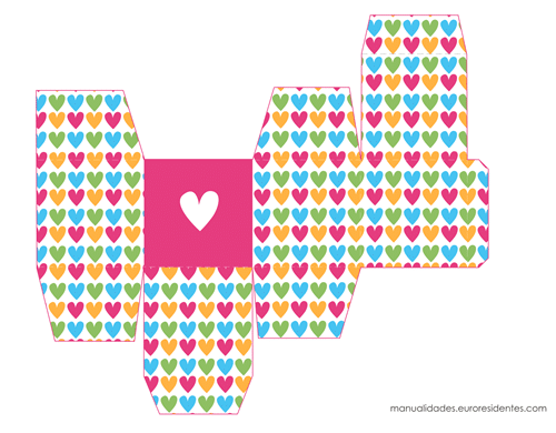 Caja de papel San Valentín corazoncitos