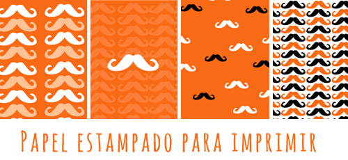 Papel estampado con dibujos de bigotes - Manualidades