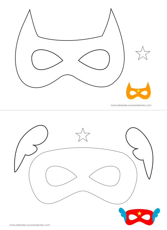 Continente Generosidad segunda mano Originales máscaras de superhéroes para imprimir - Manualidades