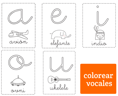 Vocales para colorear minúsculas - Manualidades