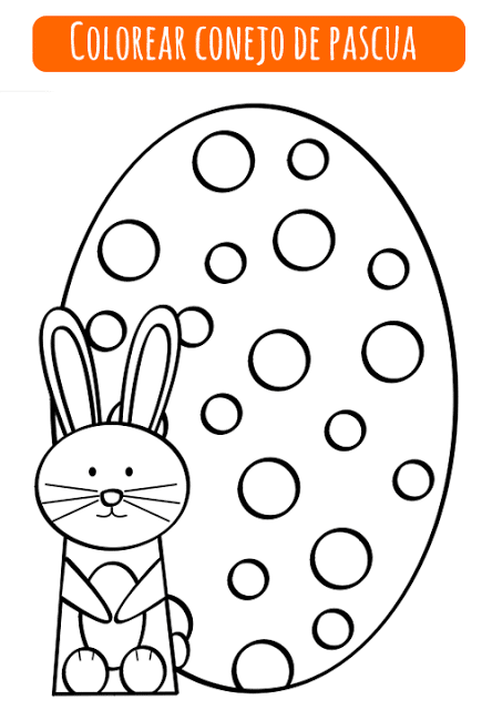 conejo de pascua para colorear