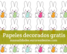 Papel decorado con conejitos de Pascua