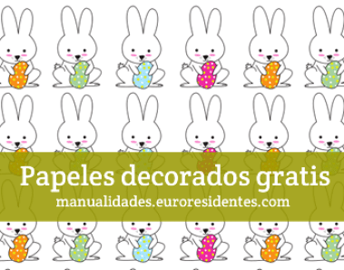 Papel decorado con conejitos de Pascua