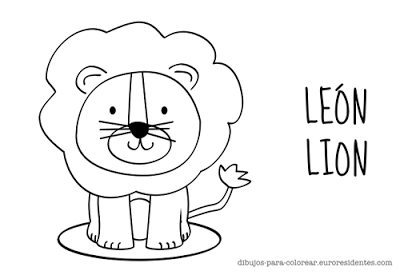 dibujo de león infantil para colorear