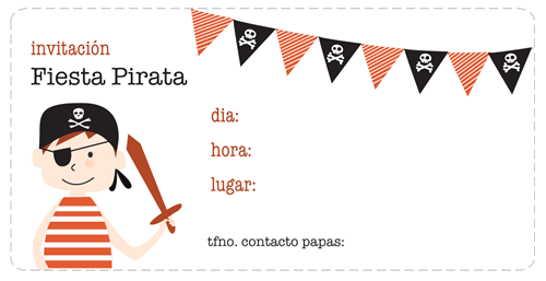 Humildad Destruir Detener Invitaciones de cumpleaños de piratas - Manualidades