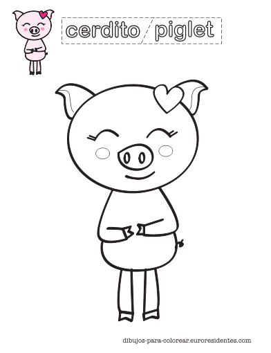 dibujo de cerdito infantil