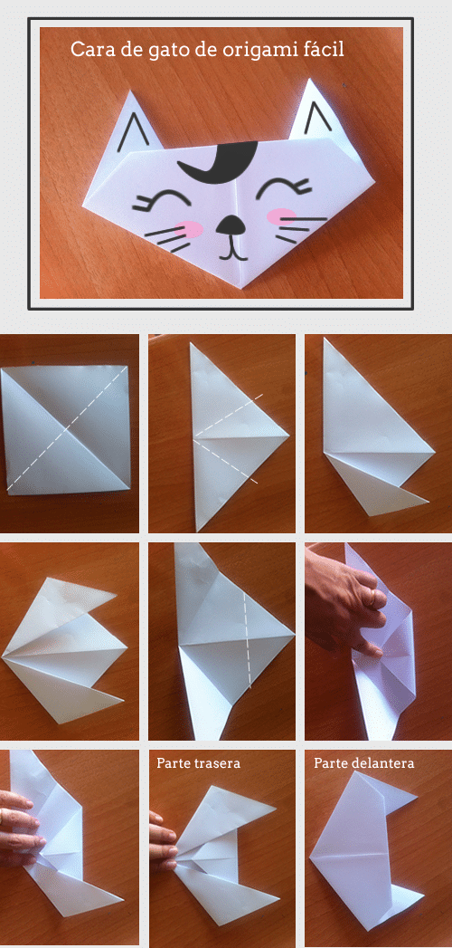 Cómo hacer un gato de origami muy fácil - Manualidades