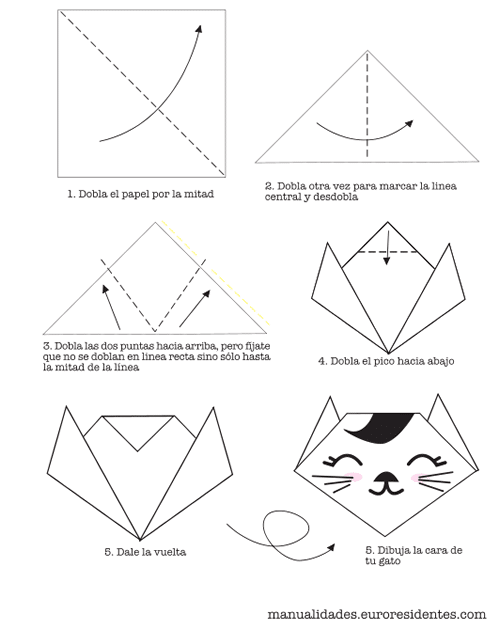 Cómo Hacer Un Gato De Origami Muy Fácil Manualidades