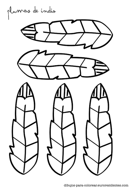Plumas de indios para colorear