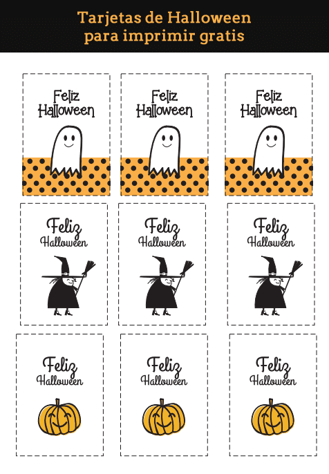 tarjetas de halloween para imprimir