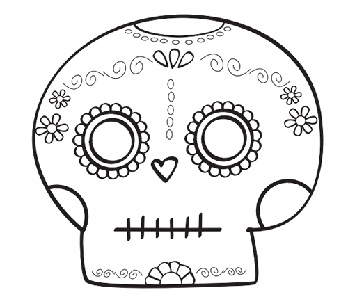 Calaveras día de los muertos para colorear - Manualidades