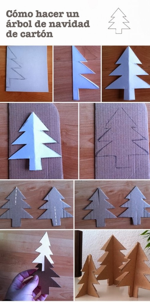 Manualidades: cómo hacer árbol de navidad cartón paso a paso