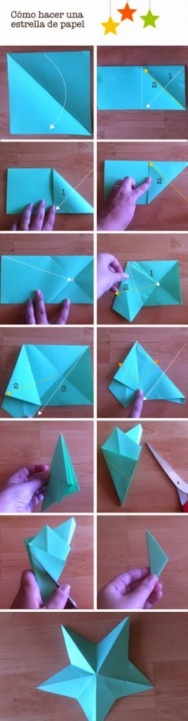 cómo hacer estrellas de papel paso a paso