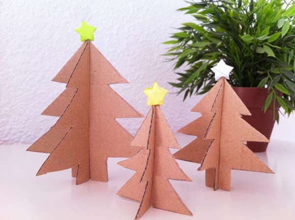 Como hacer árbol de Navidad cartón