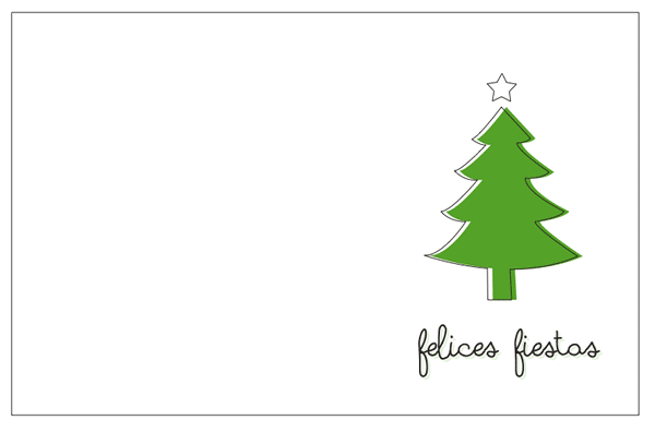 tarjetas navidad para imprimir. fondo blanco arbol verde