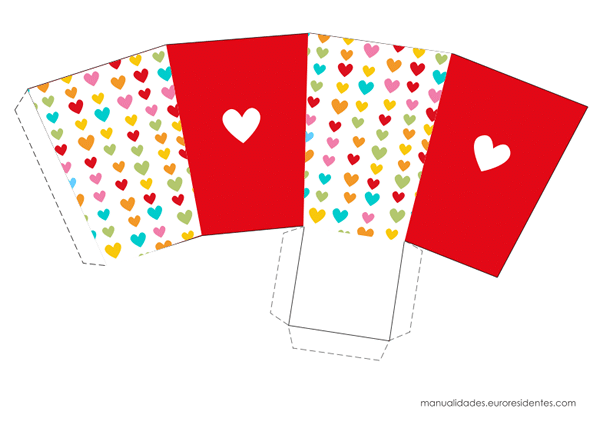 Caja imprimible San Valentín corazones