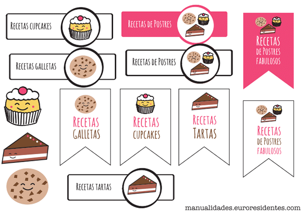etiquetas postres imprimir
