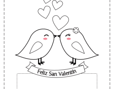 Tarjetas para colorear San Valentín