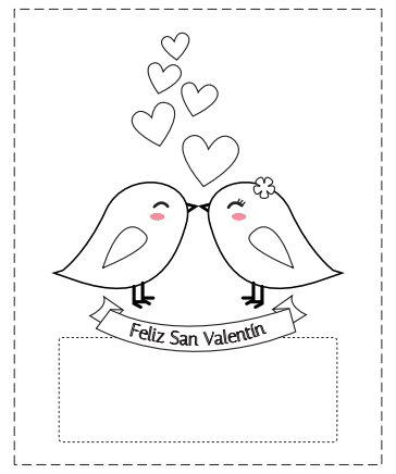 tarjetas San Valentín para colorear romántica