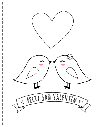 tarjetas San Valentín para colorear de amor