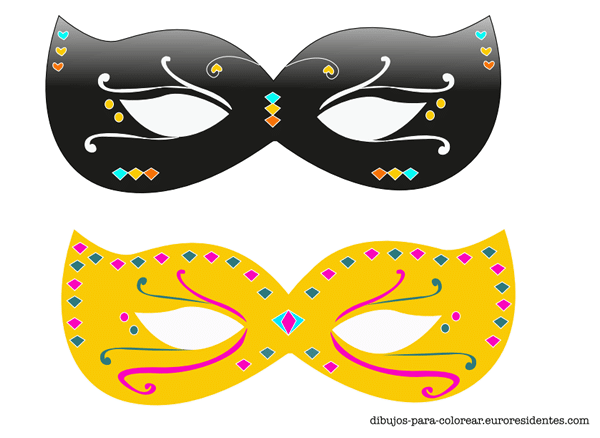 Mascaras de carnaval para imprimir