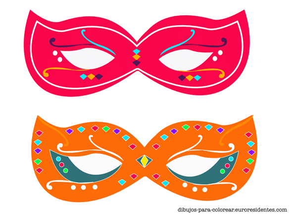 dibujos de máscaras de carnaval para imprimir
