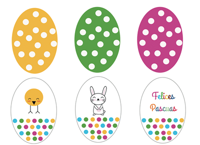 imprimibles de Pascua con forma de huevos
