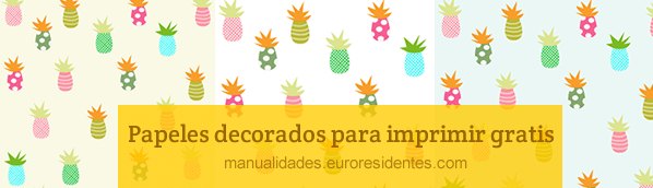 Papel decorado con dibujos de piñas (ananas)
