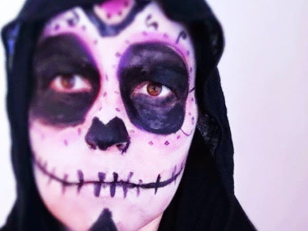 lema ocio vocal Maquillaje fácil de Calavera para Halloween - Manualidades