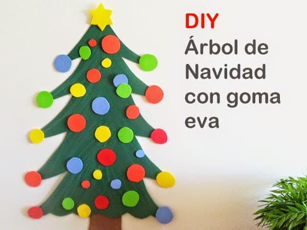 hacer árbol de navidad con goma eva