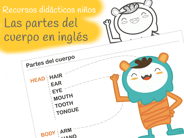 Imprimible Partes Del Cuerpo En Inglés Para Niños Manualidades