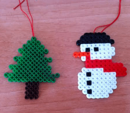adornos de Navidad con hama beads