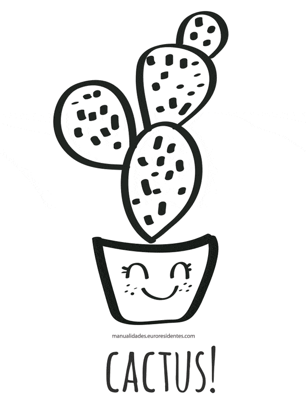 dibujo de cactus para colorear e imprimir