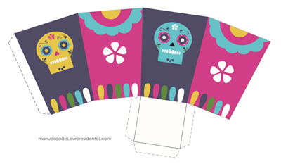 Cajitas Día de los Muertos.Free printable day of the dead