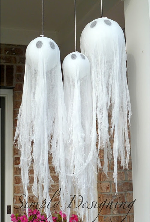 ideas para decorar Halloween con globos. Globos fantasma
