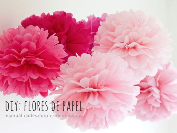 como hacer flores de papel de seda o papel crepe