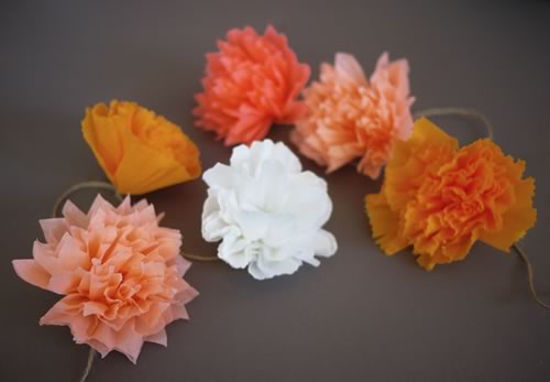 como hacer flores papel crepe o seda para decorar