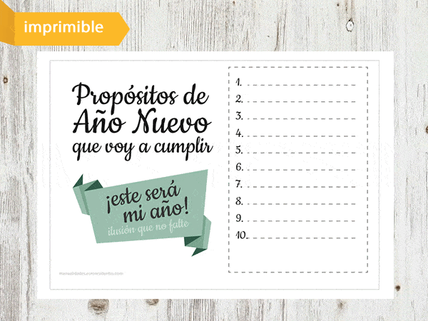 lista de propósitos de año nuevo para imprimir